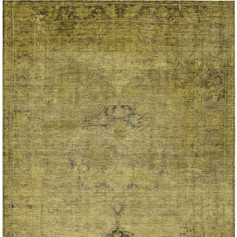 3' X 5' Gold Brown And Wheat Oriental Washable Indoor Outdoor Area Rug