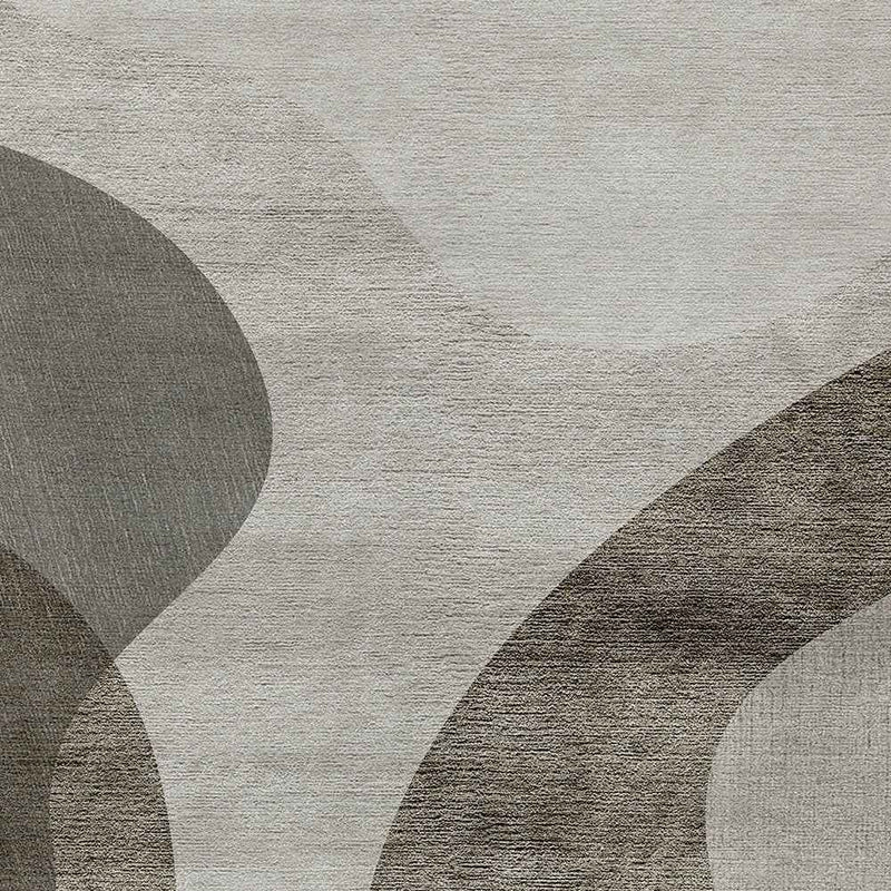 9' X 12' Taupe Beige And Chocolate Abstract Washable Indoor Outdoor Area Rug