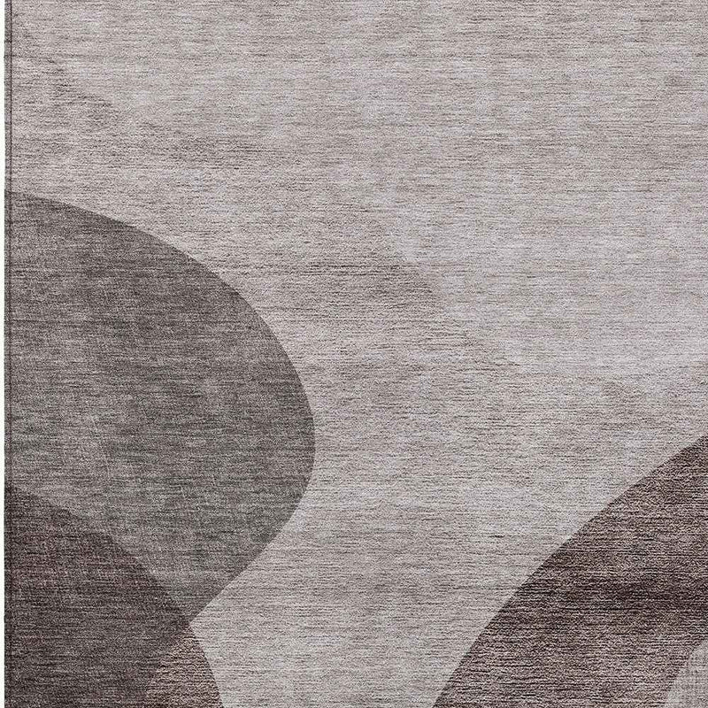 5' X 8' Brown Taupe And Beige Abstract Washable Indoor Outdoor Area Rug