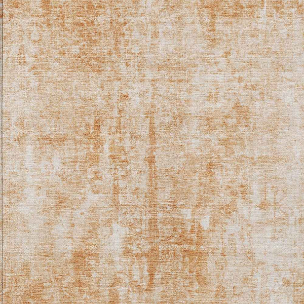 8' X 10' Terra Cotta Copper And Ivory Abstract Washable Indoor Outdoor Area Rug