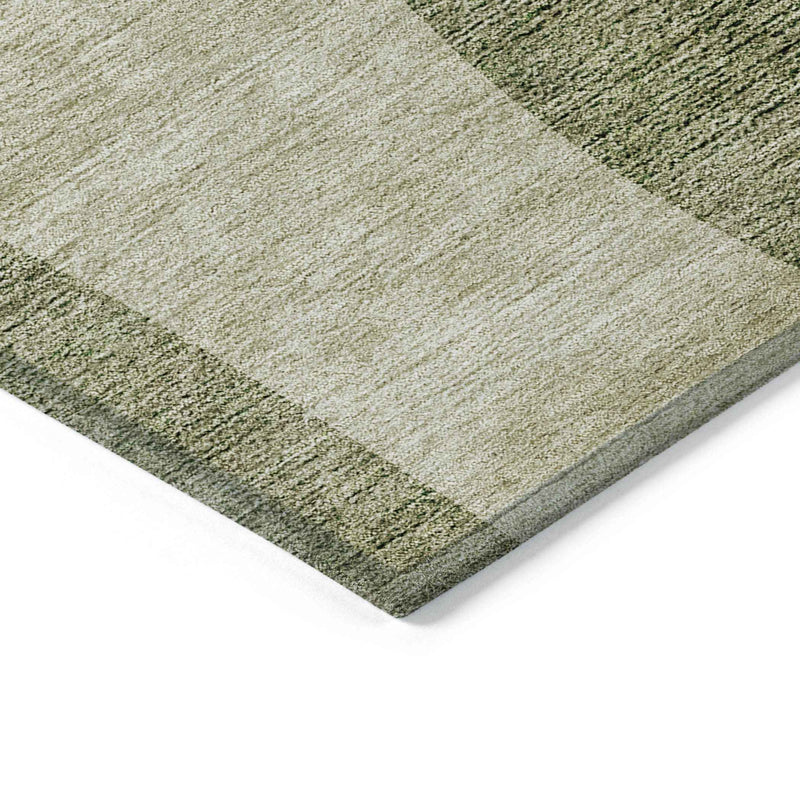 5' X 8' Beige And Chocolate Abstract Washable Indoor Outdoor Area Rug