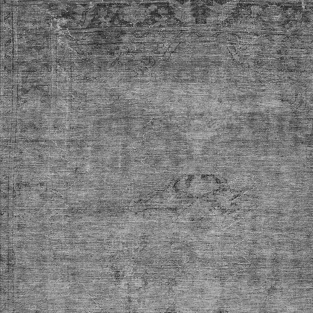 10' X 14' Gray Silver And Charcoal Oriental Washable Indoor Outdoor Area Rug