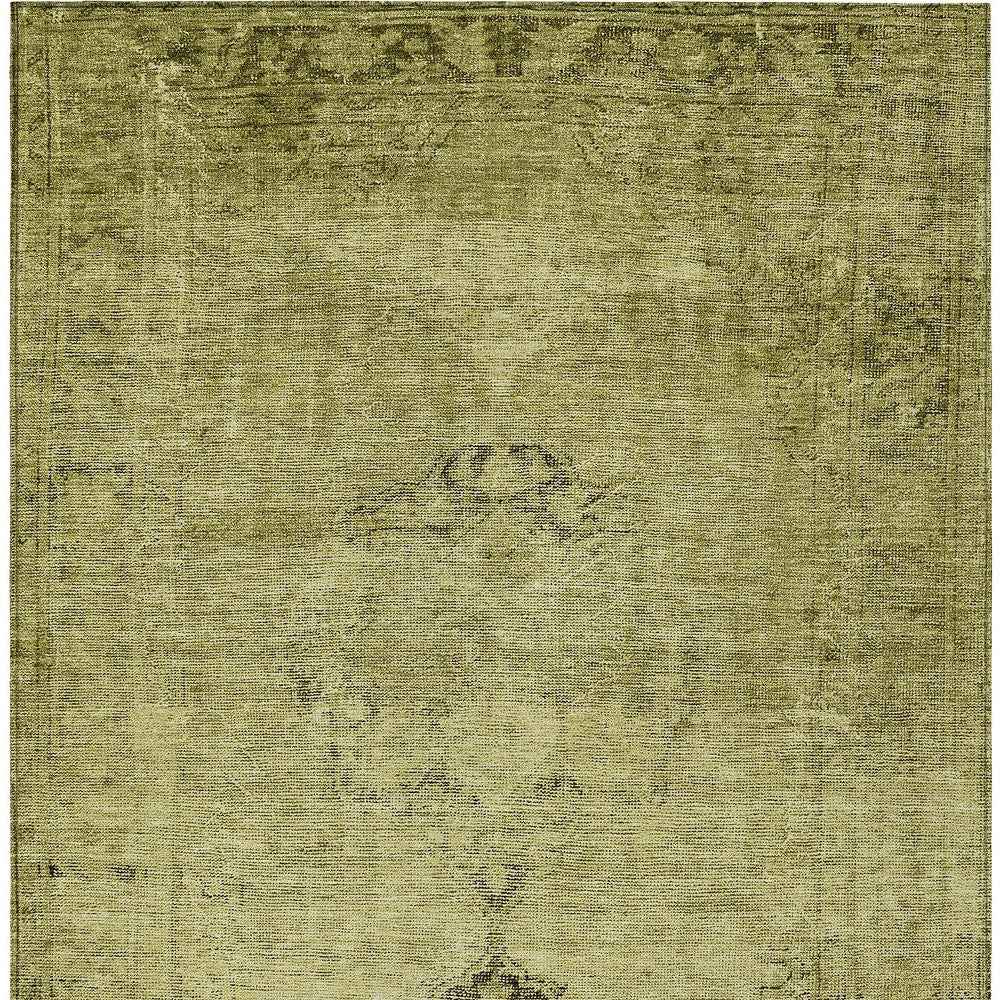 8' X 10' Khaki Brown And Taupe Oriental Washable Indoor Outdoor Area Rug