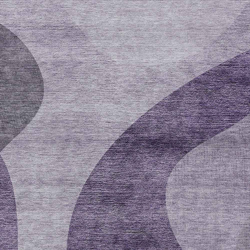 5' X 8' Purple Lavender And Eggplant Abstract Washable Indoor Outdoor Area Rug