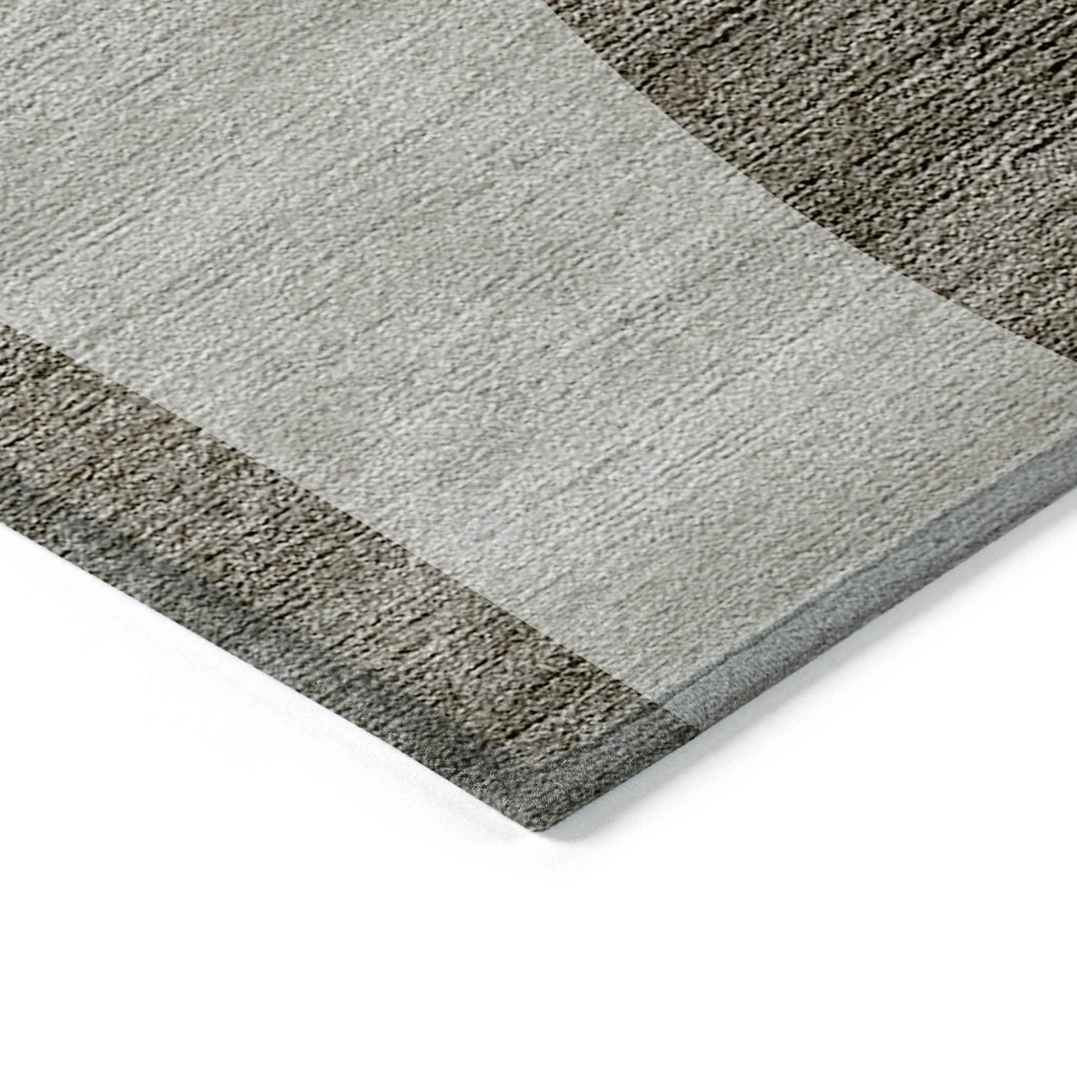 3' X 5' Taupe Beige And Chocolate Abstract Washable Indoor Outdoor Area Rug