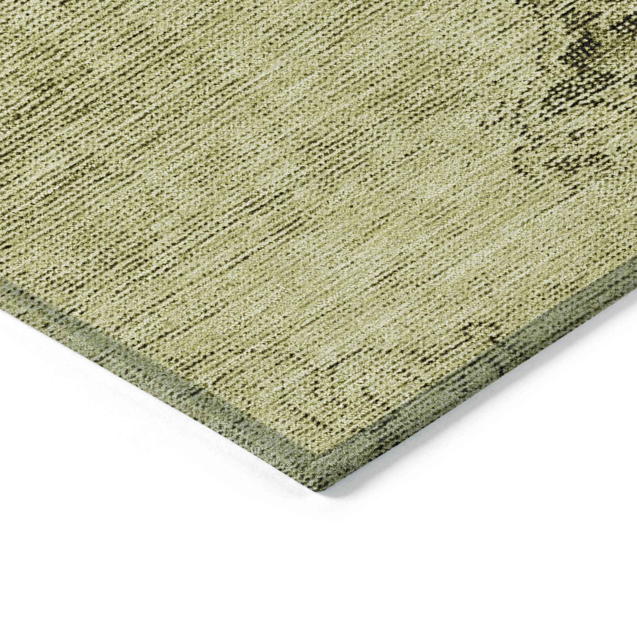 3' X 5' Khaki Brown And Taupe Oriental Washable Indoor Outdoor Area Rug