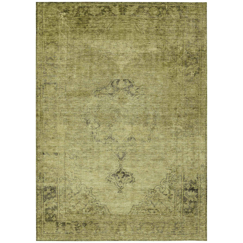 3' X 5' Khaki Brown And Taupe Oriental Washable Indoor Outdoor Area Rug