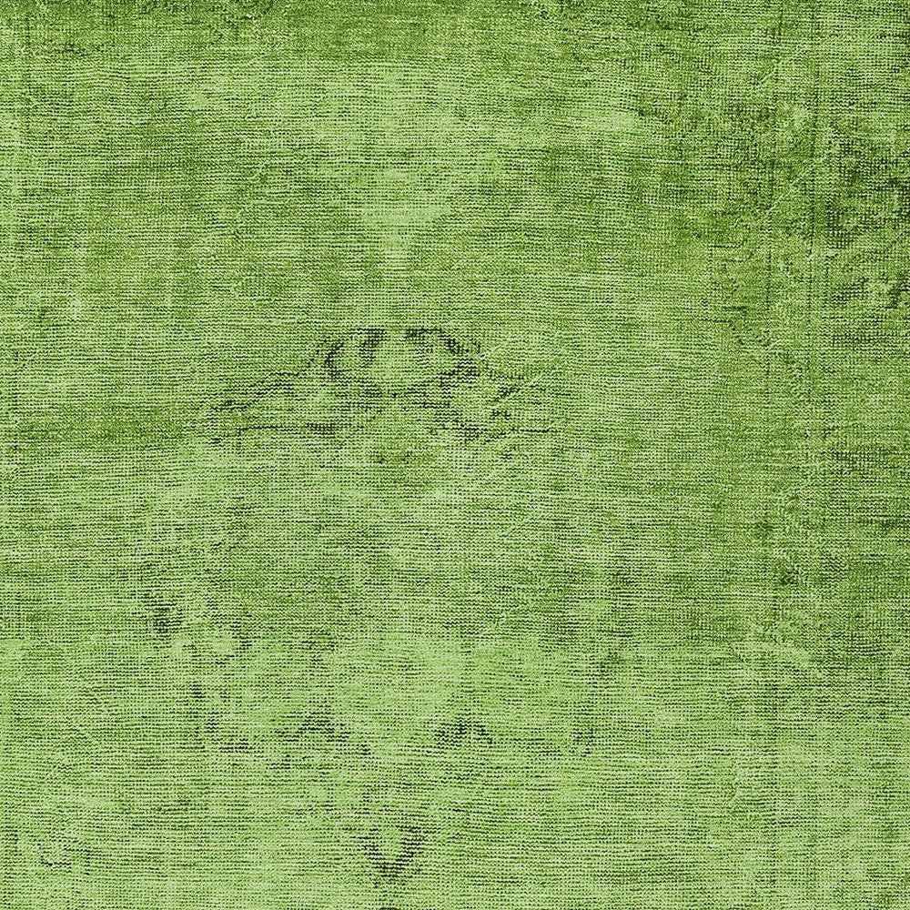 9' X 12' Green And Olive Green Oriental Washable Indoor Outdoor Area Rug