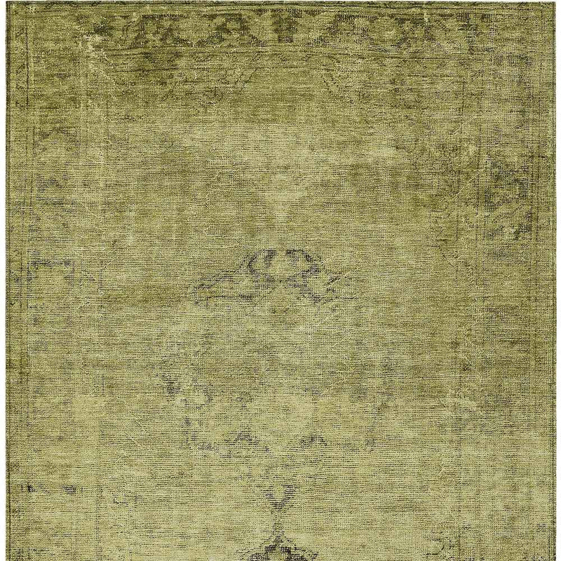 5' X 8' Khaki Brown And Taupe Oriental Washable Indoor Outdoor Area Rug