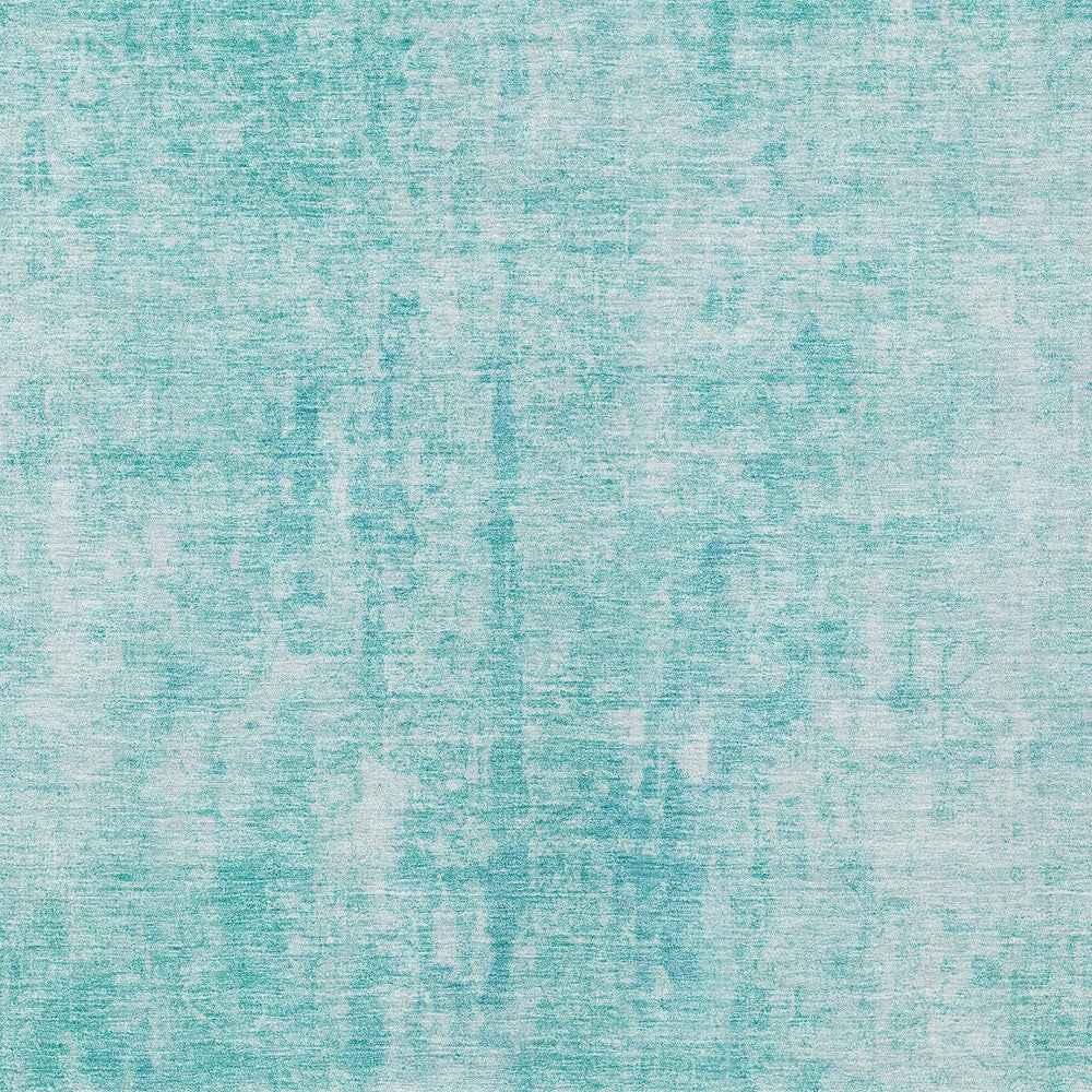 8' X 10' Teal Blue And Ivory Abstract Washable Indoor Outdoor Area Rug
