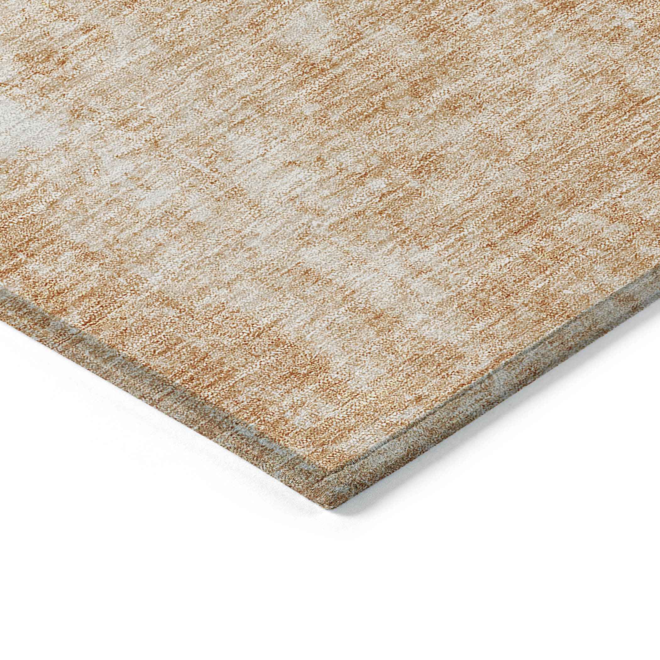 10' X 14' Terra Cotta Copper And Ivory Abstract Washable Indoor Outdoor Area Rug