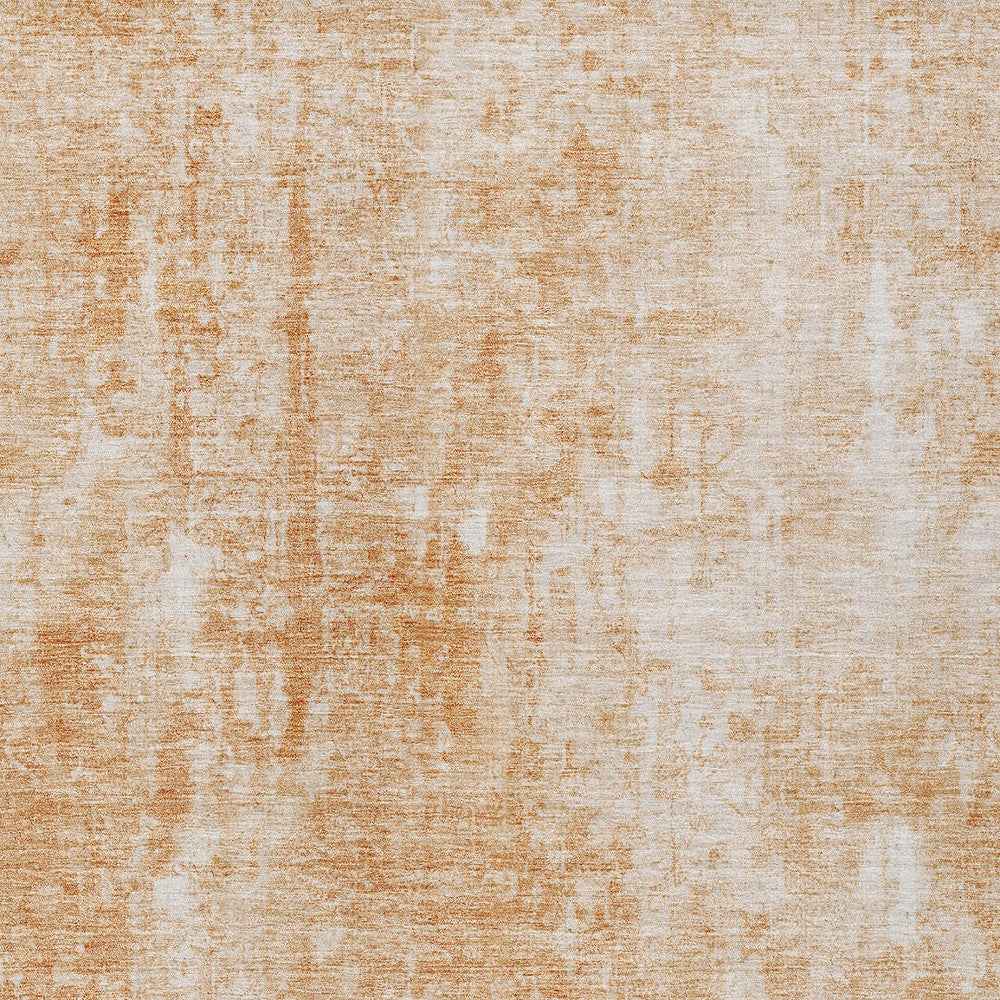 10' X 14' Terra Cotta Copper And Ivory Abstract Washable Indoor Outdoor Area Rug