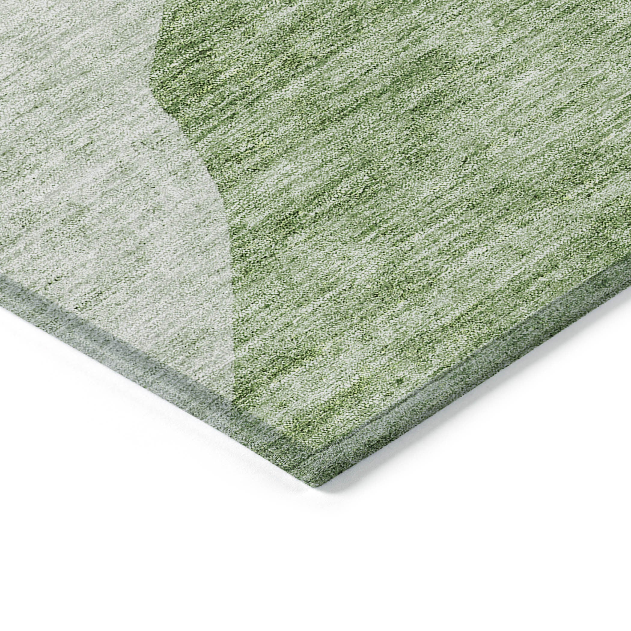 9' X 12' Olive Green And Fern Green Abstract Washable Indoor Outdoor Area Rug - Outdoor