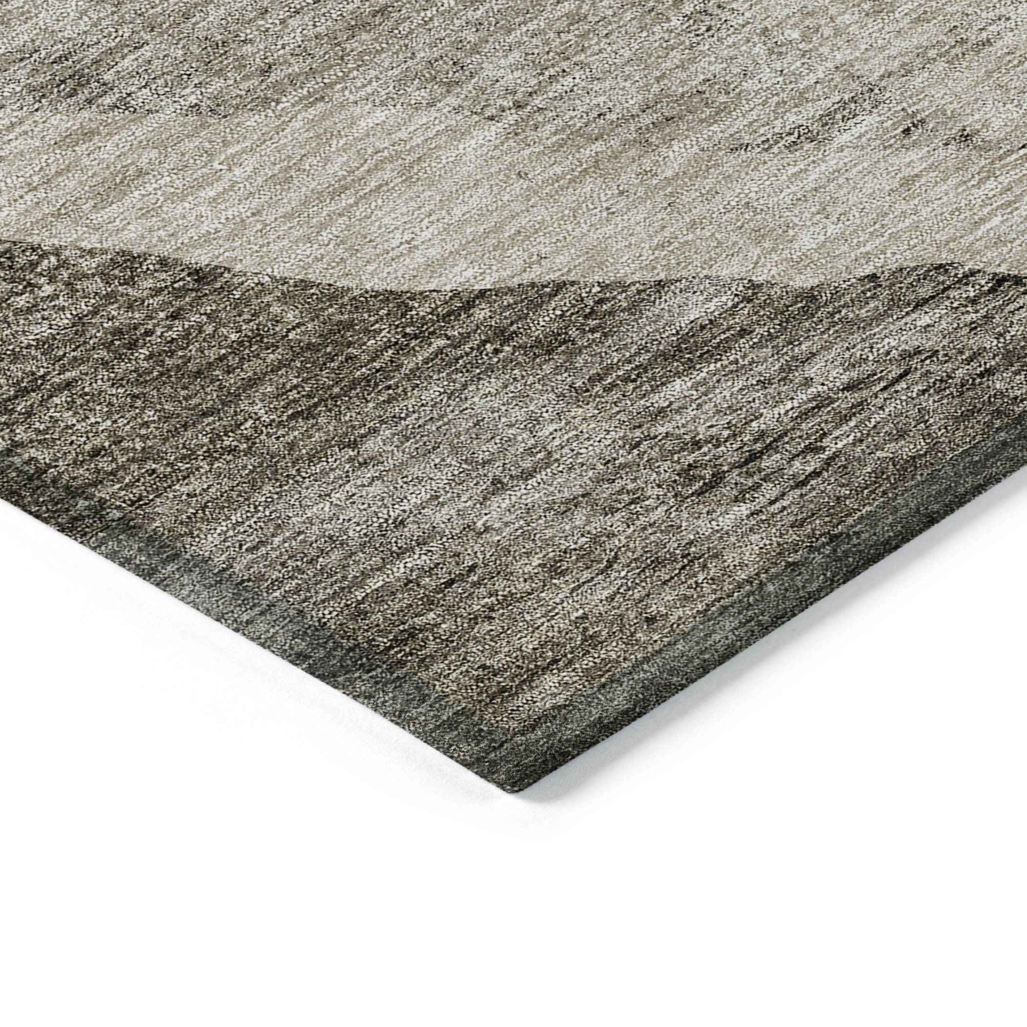 3' X 5' Taupe And Brown Abstract Washable Indoor Outdoor Area Rug
