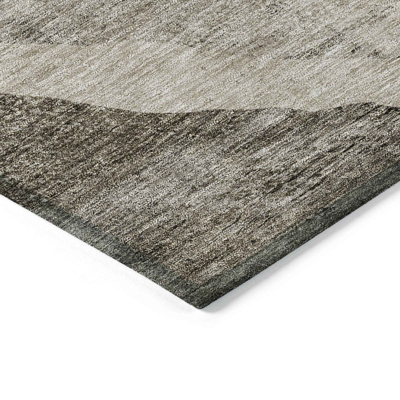 3' X 5' Taupe And Brown Abstract Washable Indoor Outdoor Area Rug