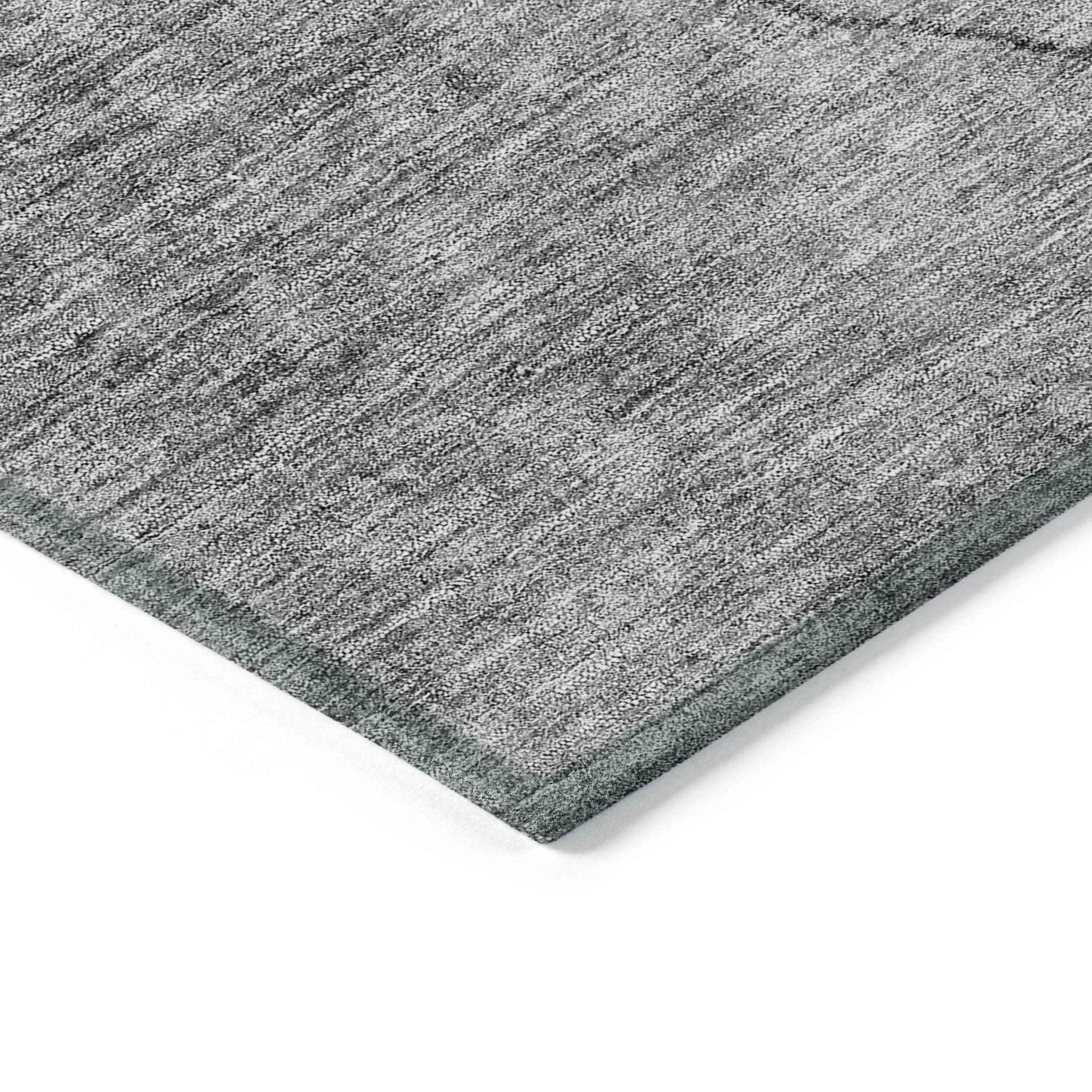 9' X 12' Gray Charcoal And Silver Abstract Washable Indoor Outdoor Area Rug