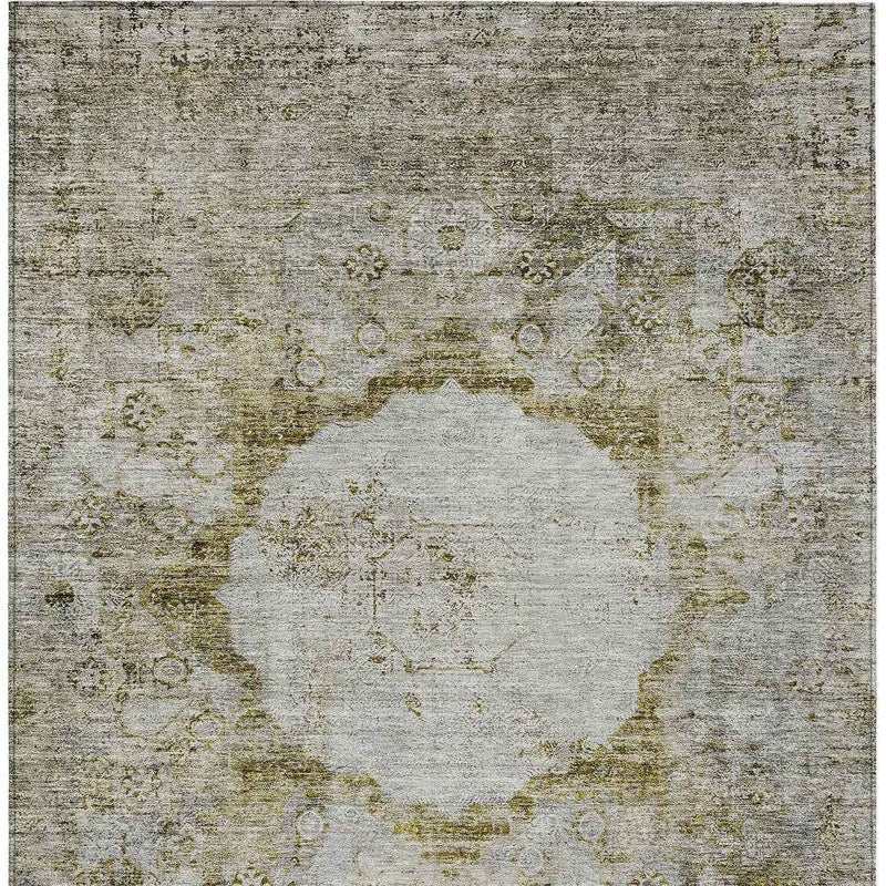 8' X 10' Taupe Brown And Gray Oriental Washable Indoor Outdoor Area Rug