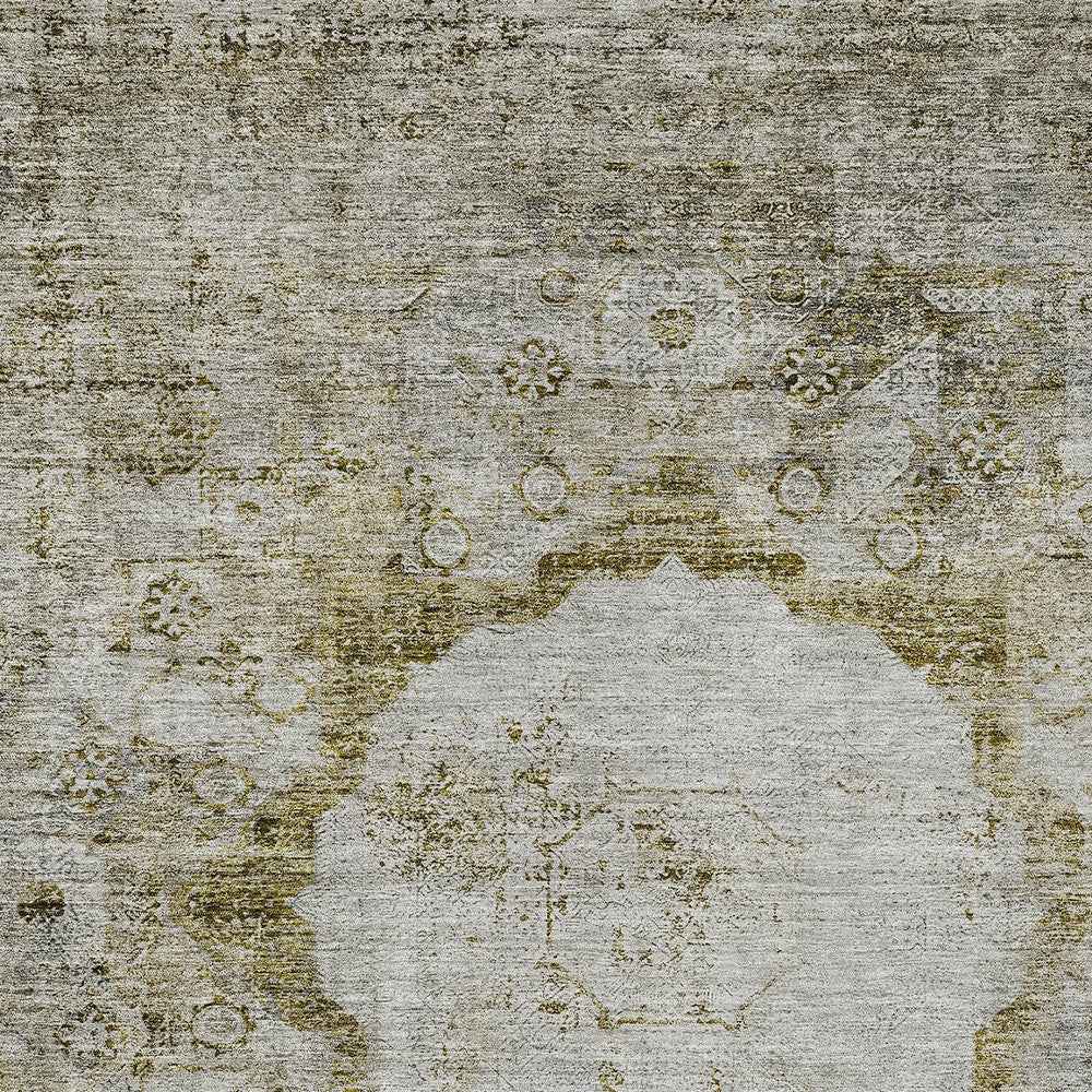 8' X 10' Taupe Brown And Gray Oriental Washable Indoor Outdoor Area Rug