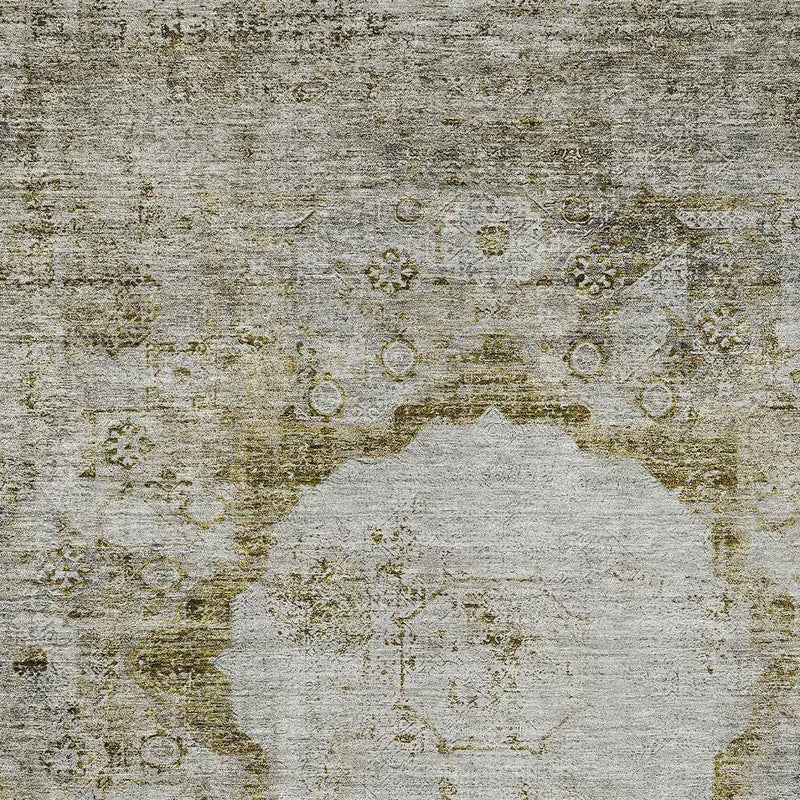 8' X 10' Taupe Brown And Gray Oriental Washable Indoor Outdoor Area Rug
