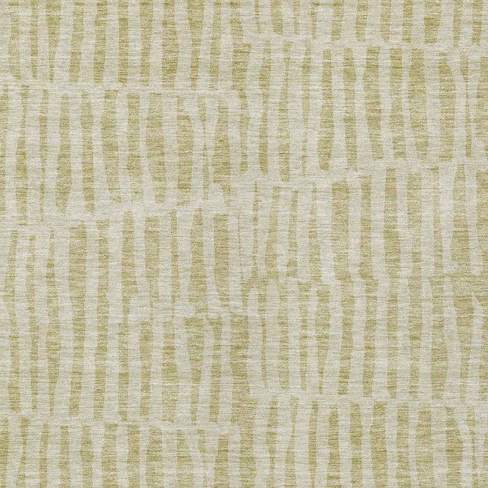 3' X 5' Beige And Tan Striped Washable Indoor Outdoor Area Rug