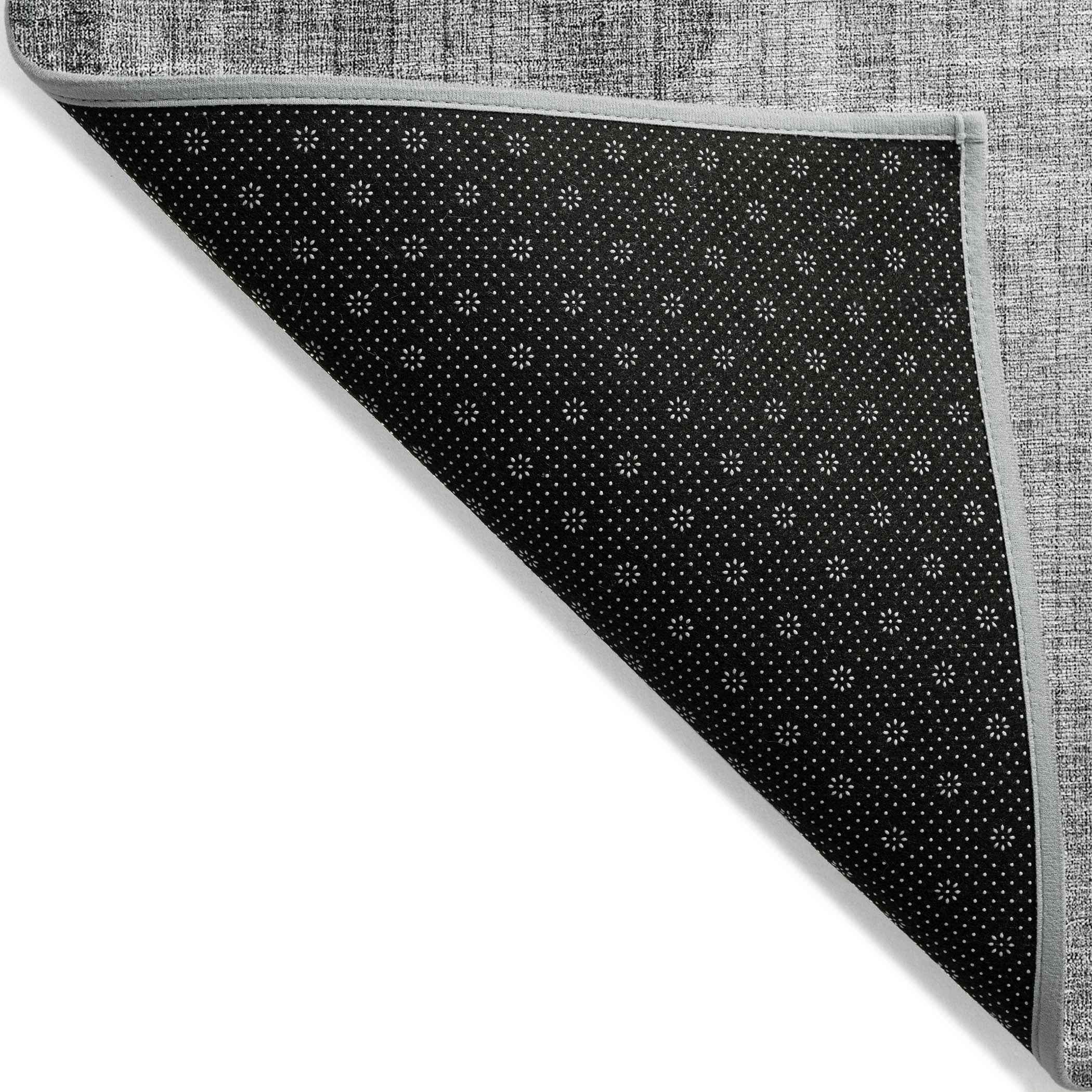 10' X 14' Charcoal Gray And Silver Geometric Washable Indoor Outdoor Area Rug
