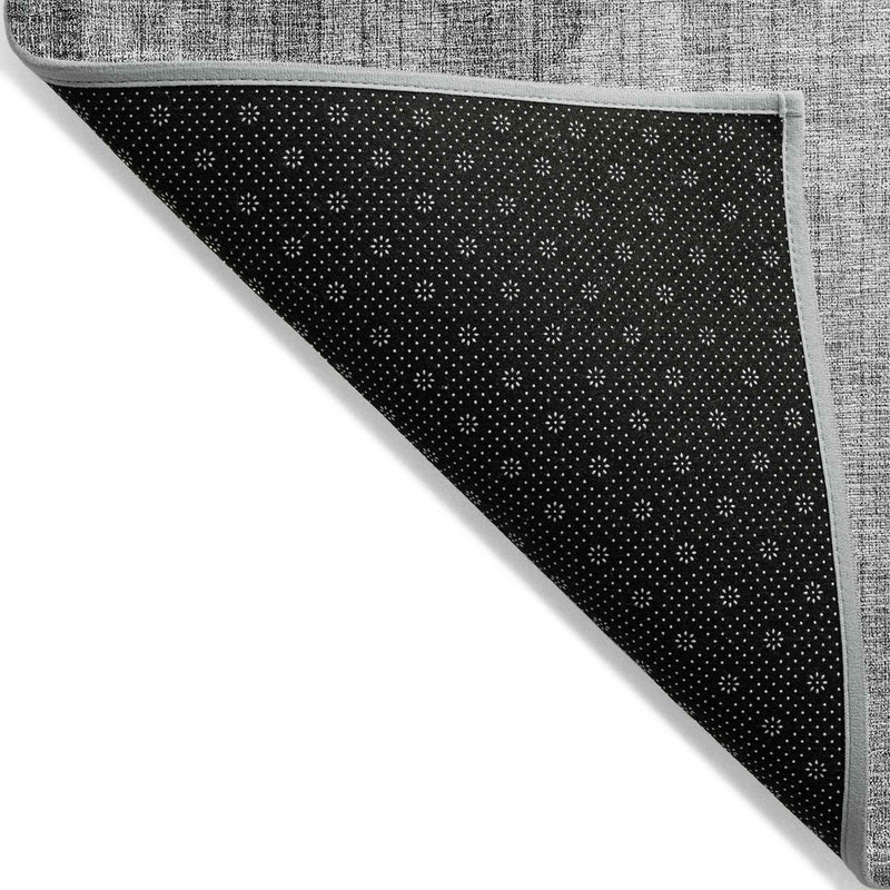 10' X 14' Charcoal Gray And Silver Geometric Washable Indoor Outdoor Area Rug