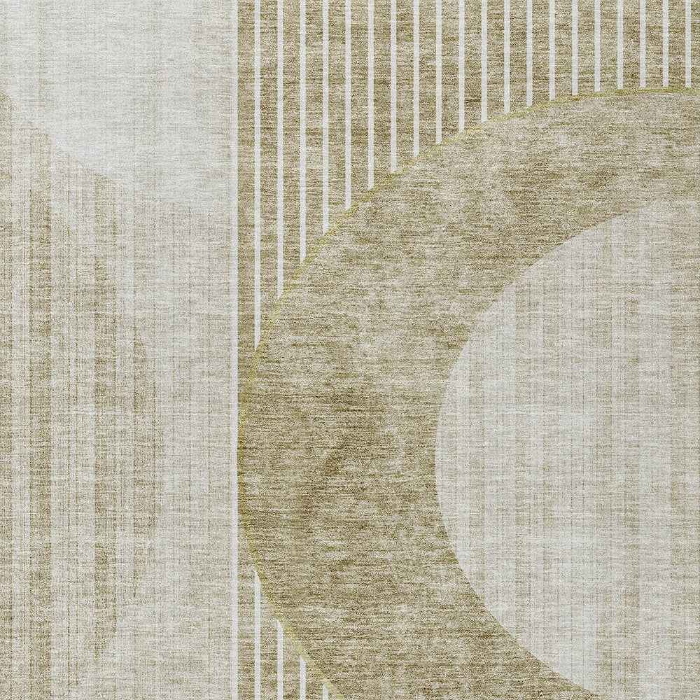 9' X 12' Taupe Beige And Tan Geometric Washable Indoor Outdoor Area Rug