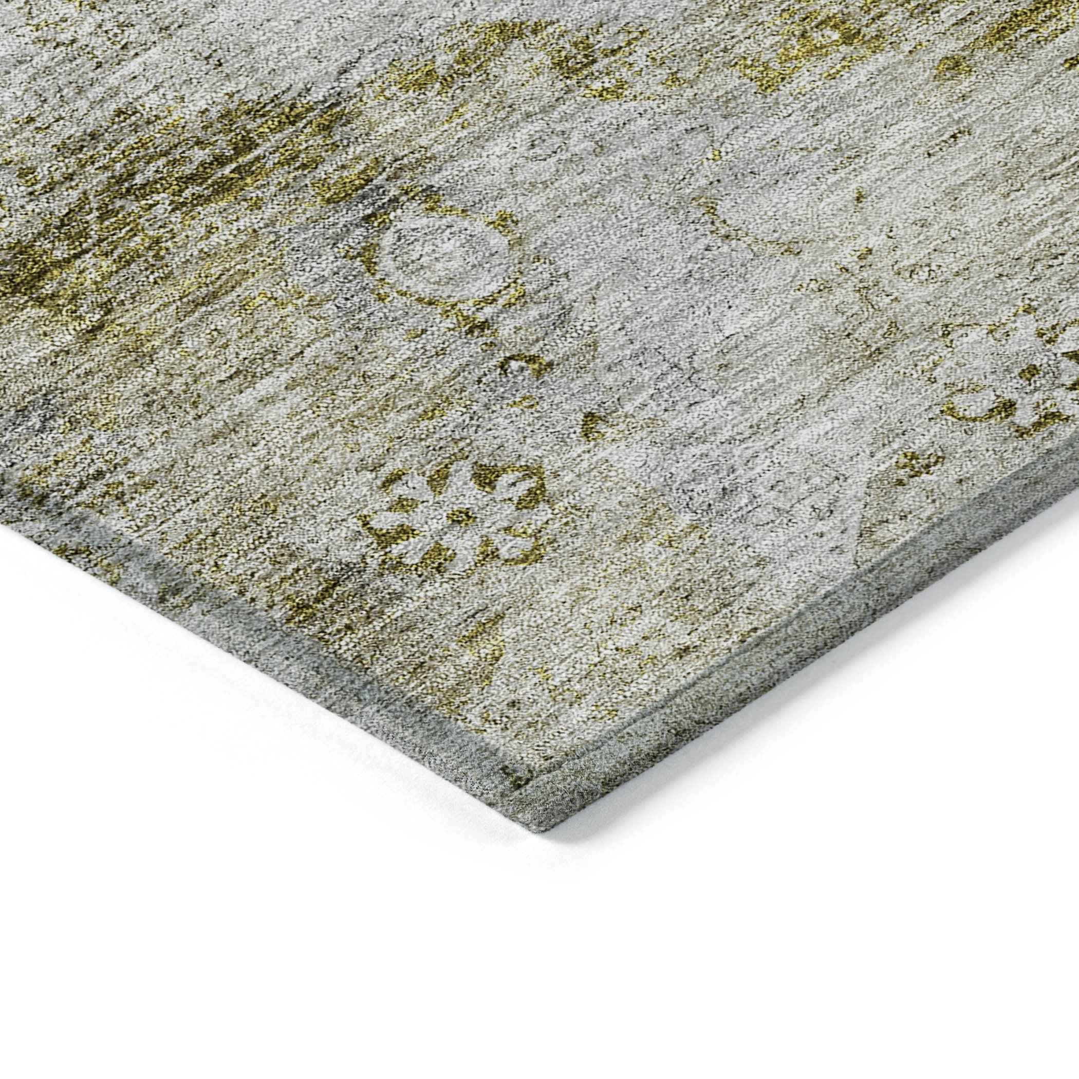 5' X 8' Taupe Brown And Gray Oriental Washable Indoor Outdoor Area Rug