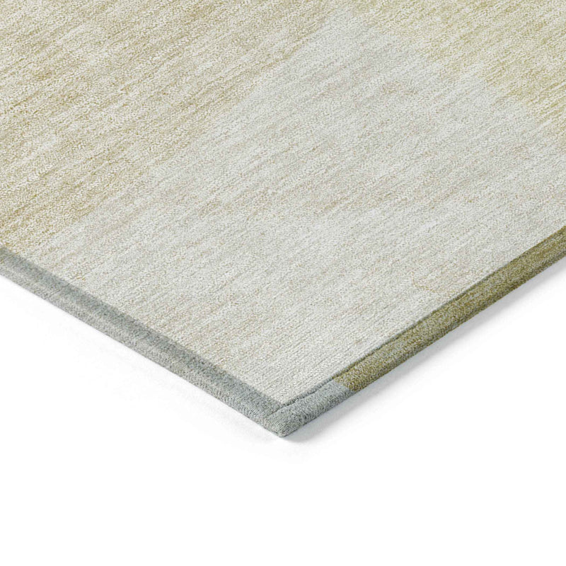 8' X 10' Gold Wheat And Ivory Geometric Washable Indoor Outdoor Area Rug