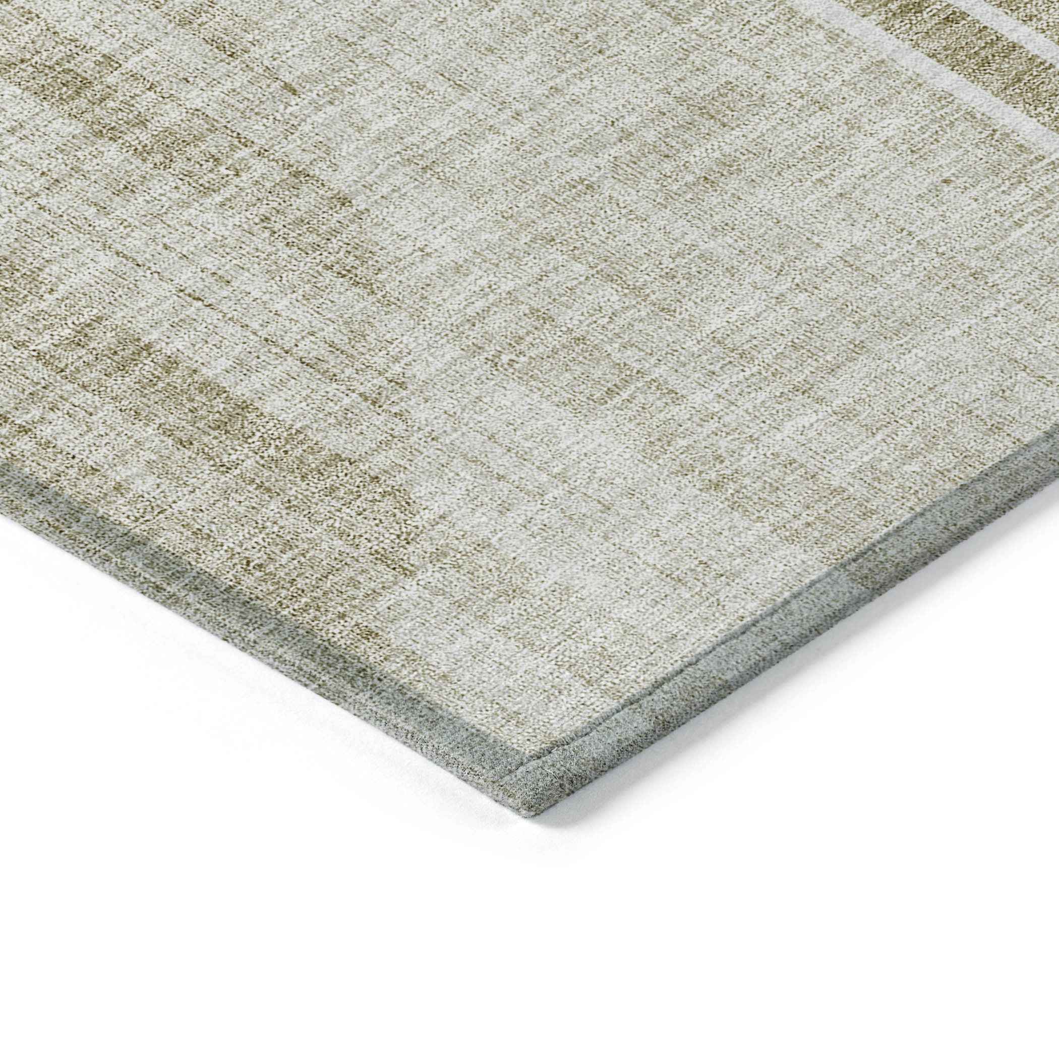 5' X 8' Taupe Beige And Tan Geometric Washable Indoor Outdoor Area Rug
