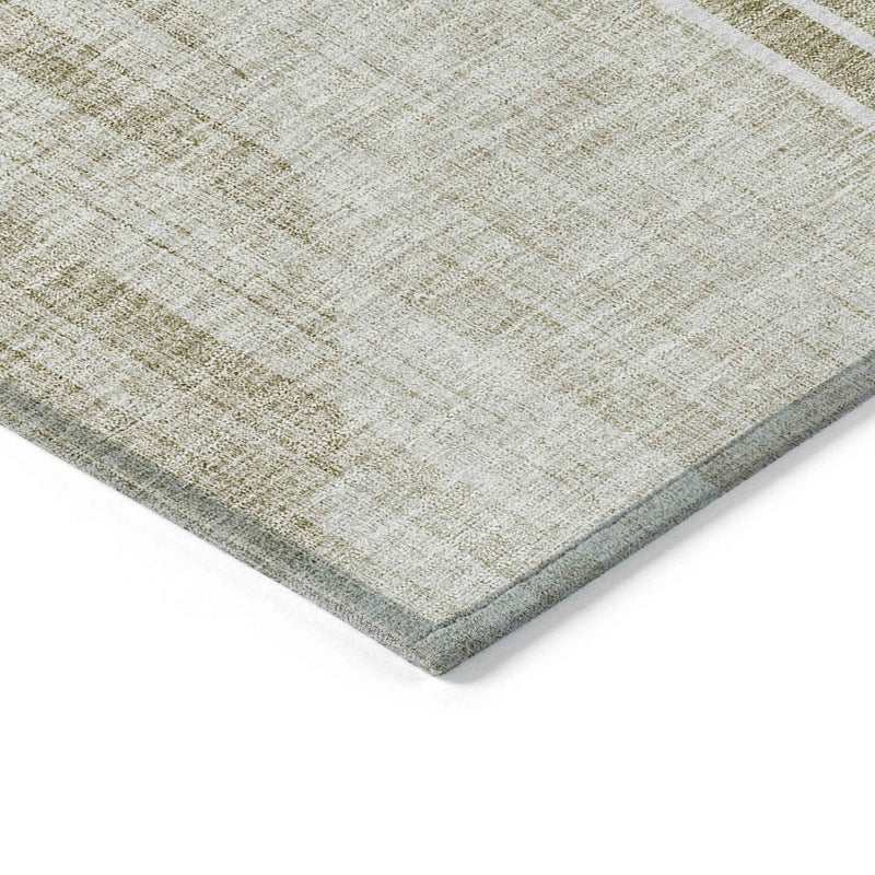 5' X 8' Taupe Beige And Tan Geometric Washable Indoor Outdoor Area Rug