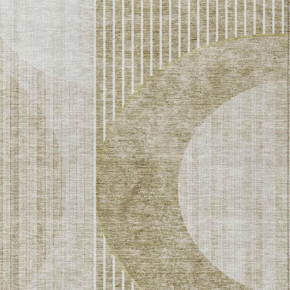 8' X 10' Taupe Beige And Tan Geometric Washable Indoor Outdoor Area Rug
