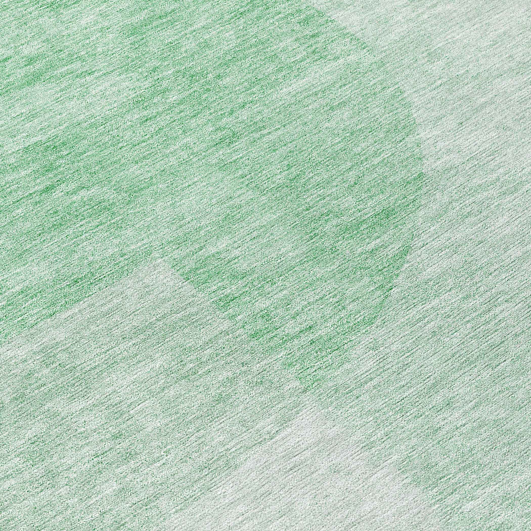 8' Green And Mint Green Round Geometric Washable Indoor Outdoor Area Rug