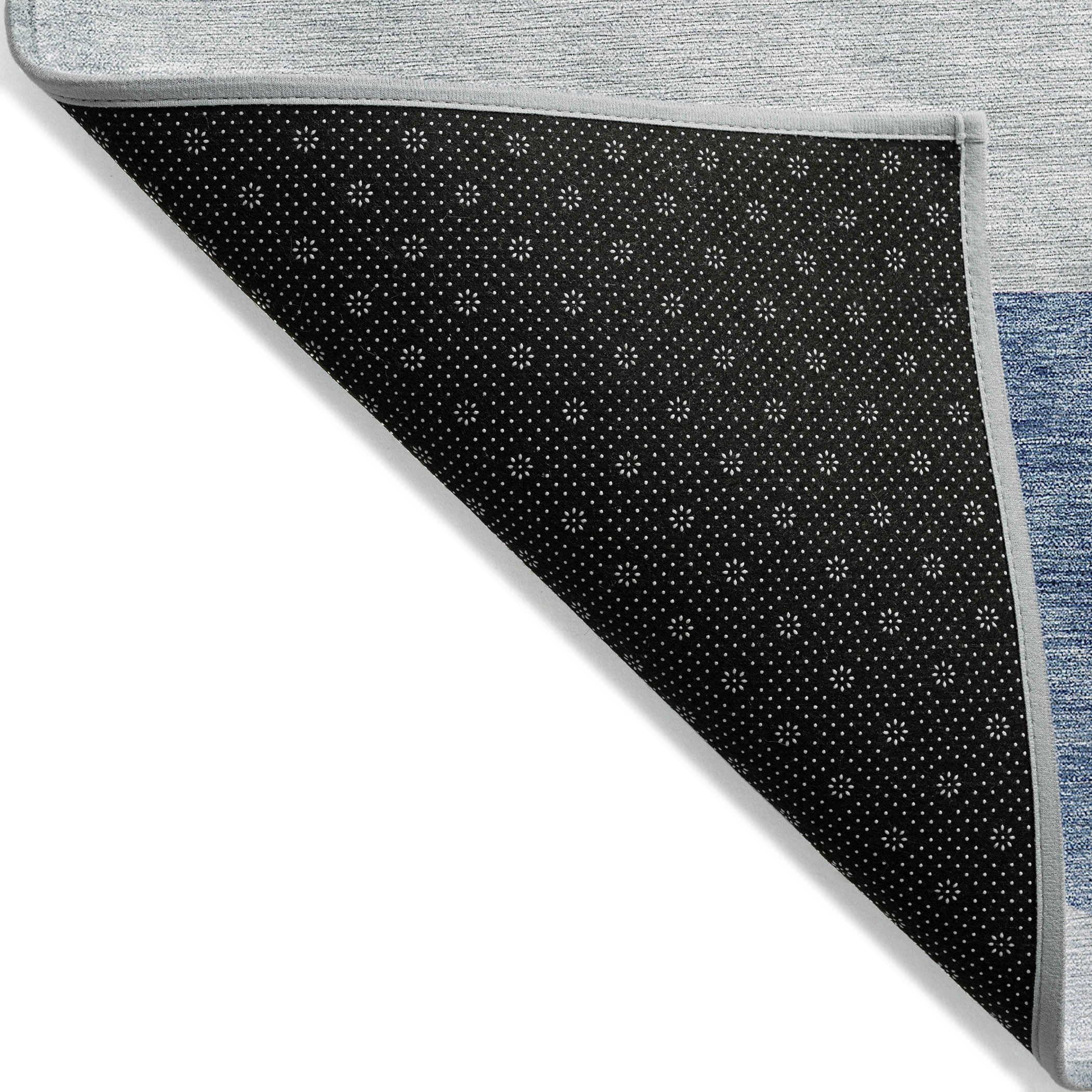10' X 14' Navy Blue And Sky Blue Geometric Washable Indoor Outdoor Area Rug - Outdoor