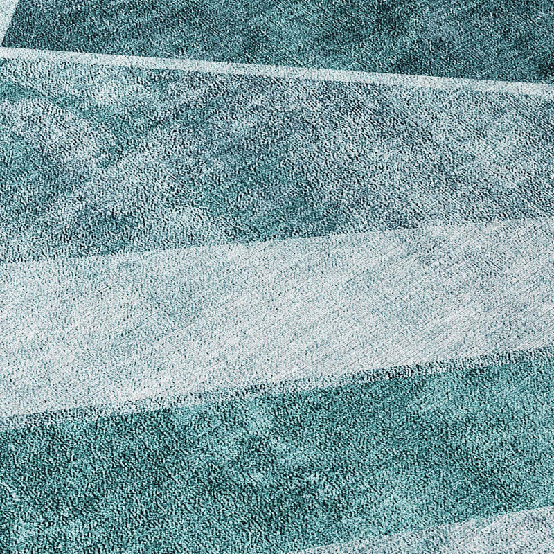 10' X 14' Teal Blue Aqua And Blue Geometric Washable Indoor Outdoor Area Rug