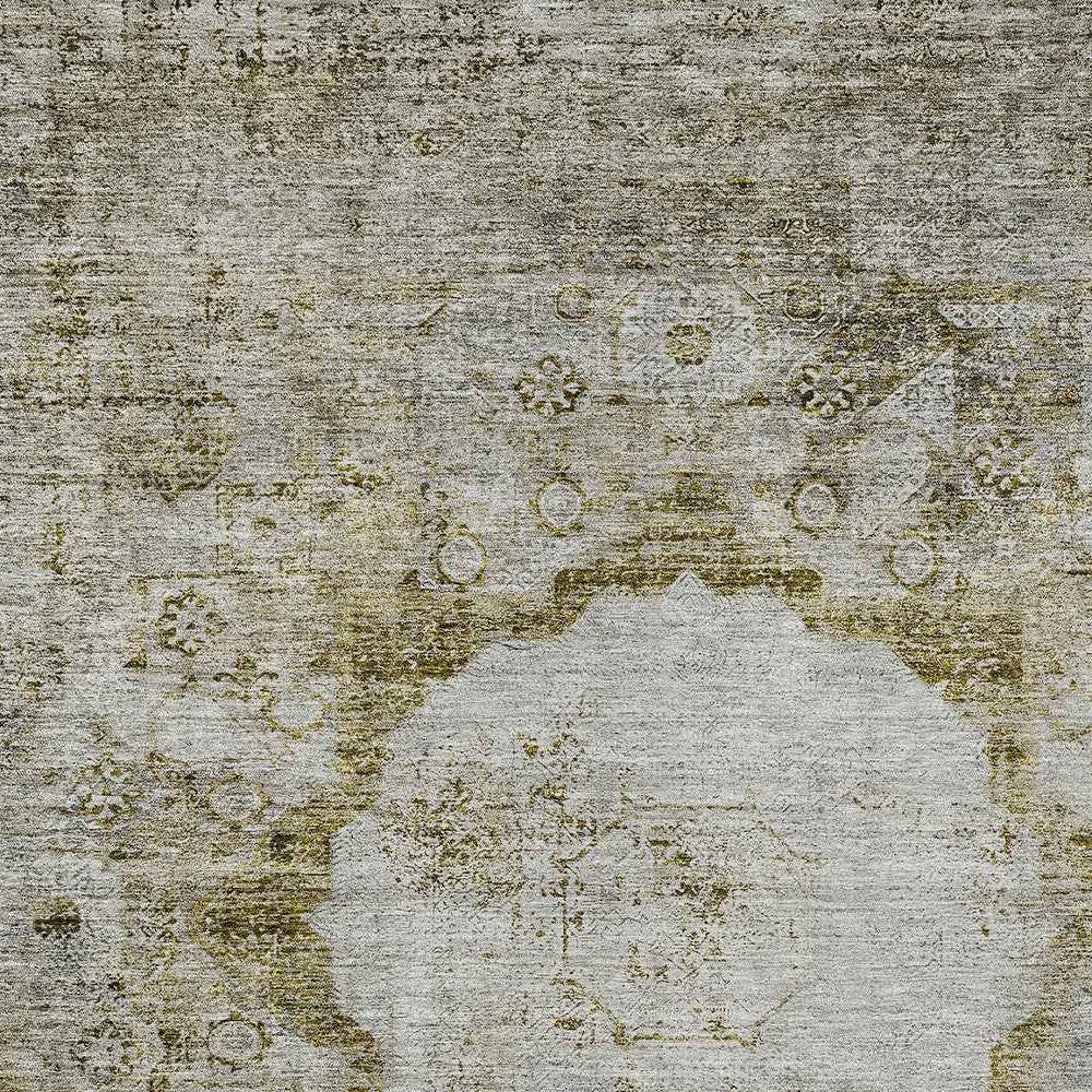 3' X 5' Taupe Brown And Gray Oriental Washable Indoor Outdoor Area Rug