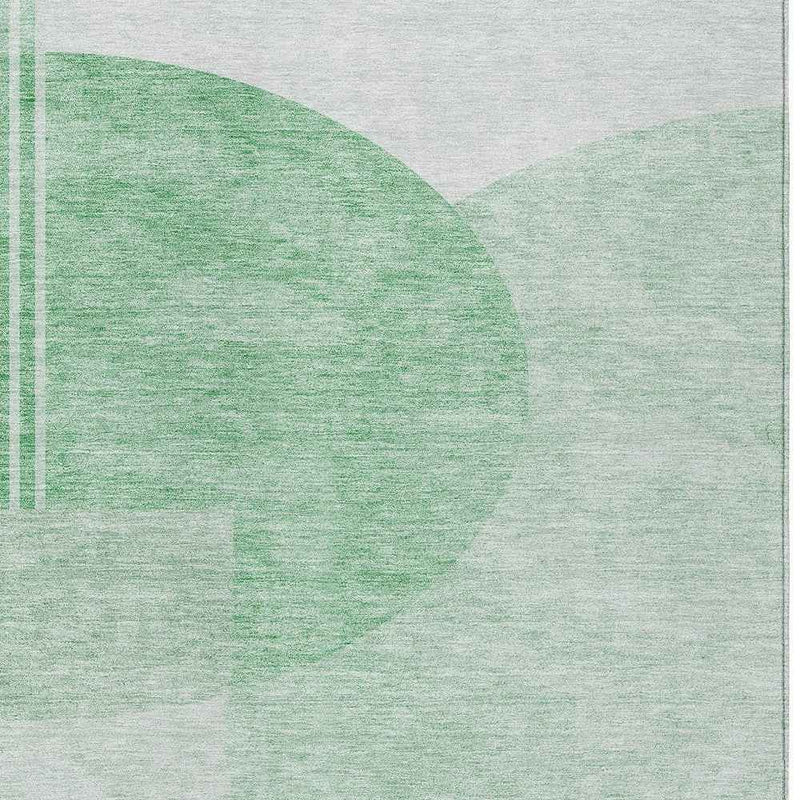 8' X 10' Green And Mint Green Geometric Washable Indoor Outdoor Area Rug