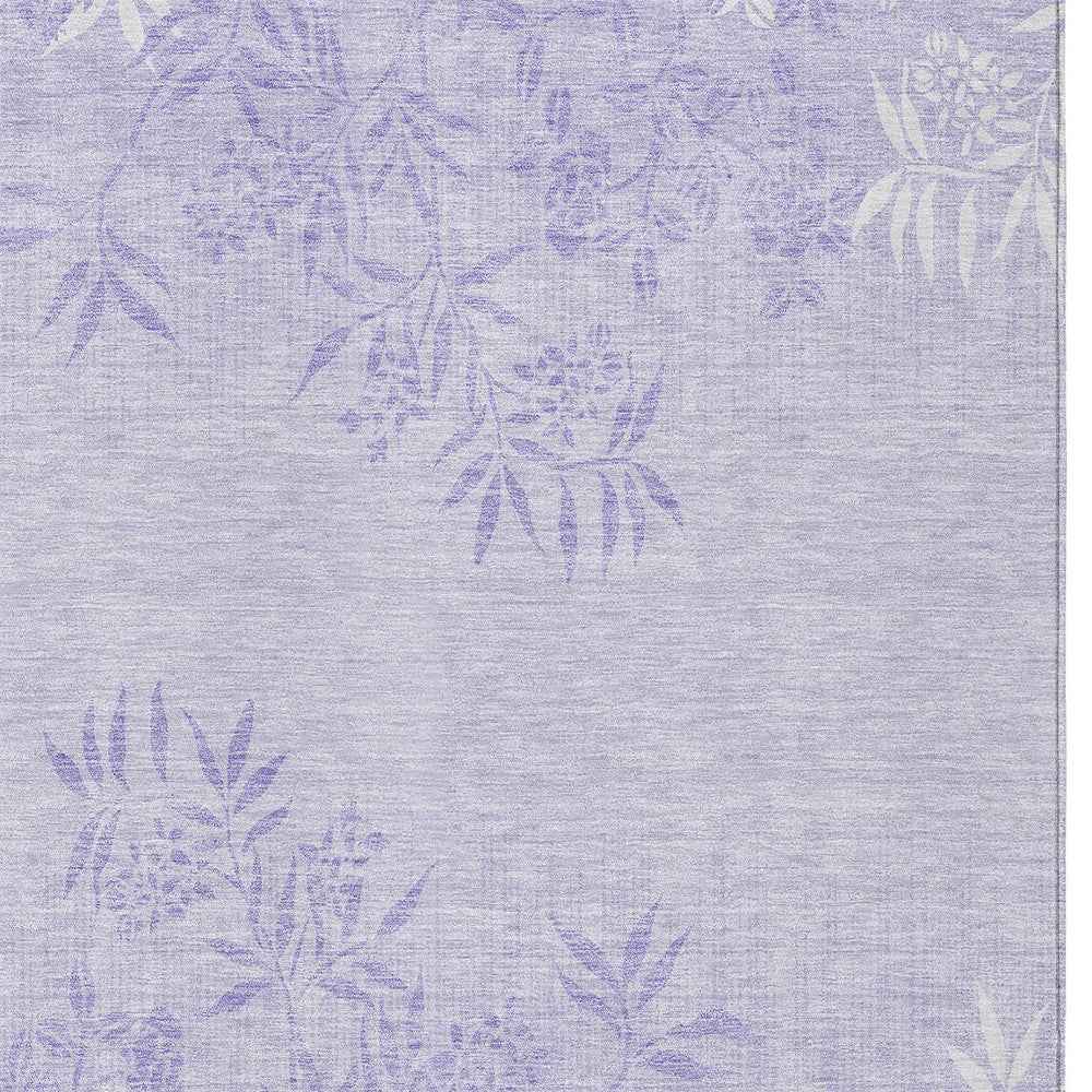 3' X 5' Lilac Purple And Ivory Floral Washable Indoor Outdoor Area Rug