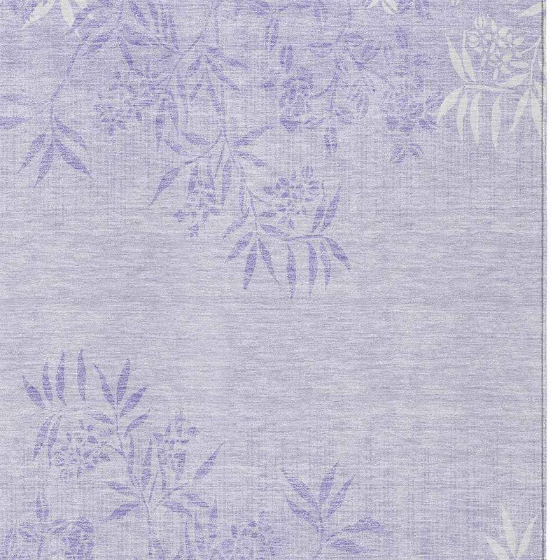 3' X 5' Lilac Purple And Ivory Floral Washable Indoor Outdoor Area Rug