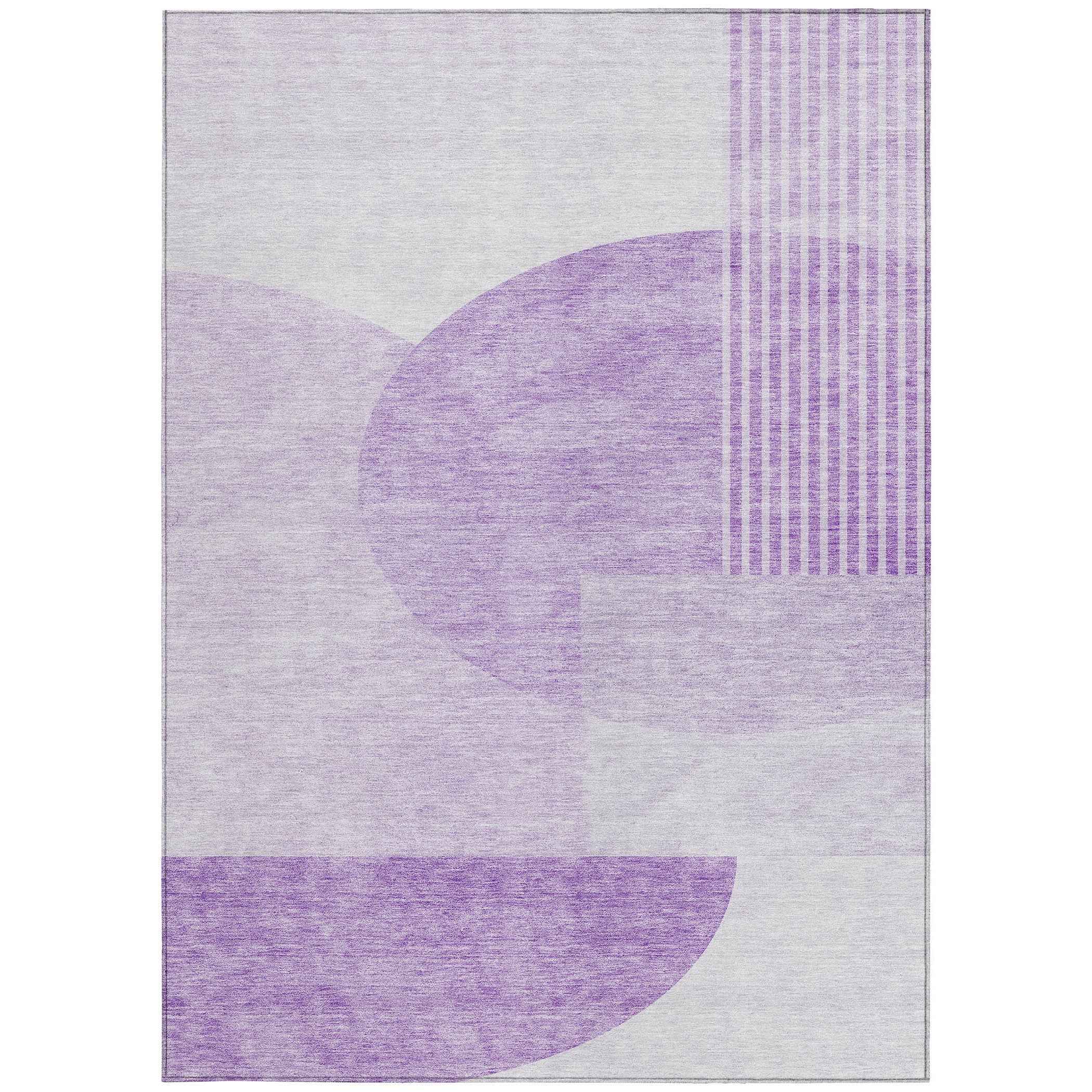 5' X 8' Purple And Lavender Geometric Washable Indoor Outdoor Area Rug