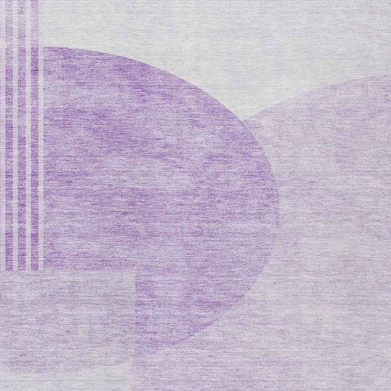 3' X 5' Purple And Lavender Geometric Washable Indoor Outdoor Area Rug