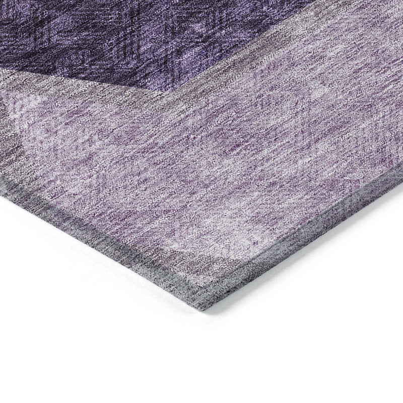 3' X 5' Eggplant Purple And Lavender Geometric Washable Indoor Outdoor Area Rug