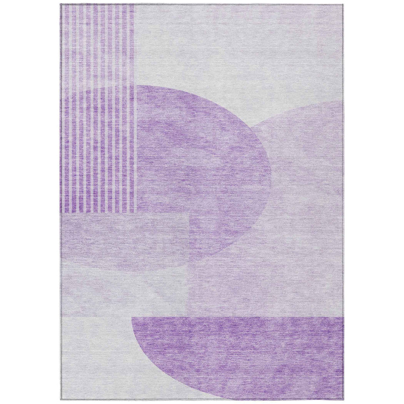 10' X 14' Purple And Lavender Geometric Washable Indoor Outdoor Area Rug