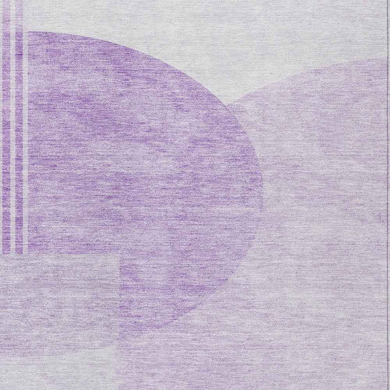 10' X 14' Purple And Lavender Geometric Washable Indoor Outdoor Area Rug