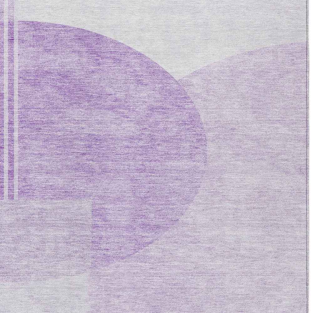 8' X 10' Purple And Lavender Geometric Washable Indoor Outdoor Area Rug