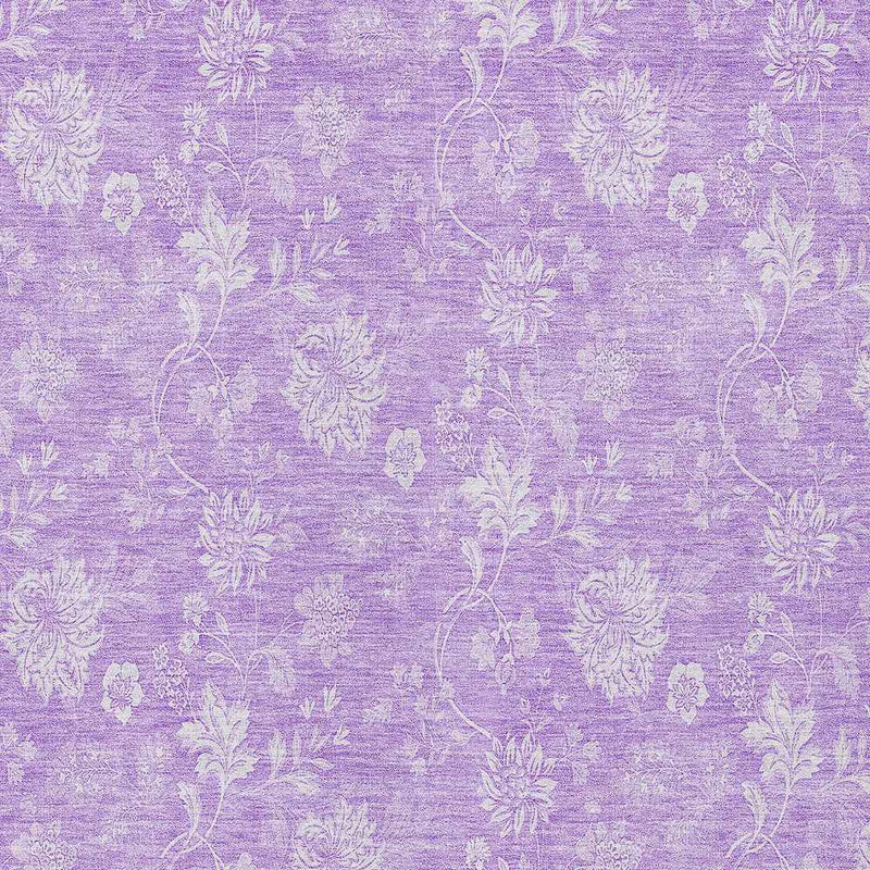 3' X 5' Lavender And Lilac Floral Washable Indoor Outdoor Area Rug