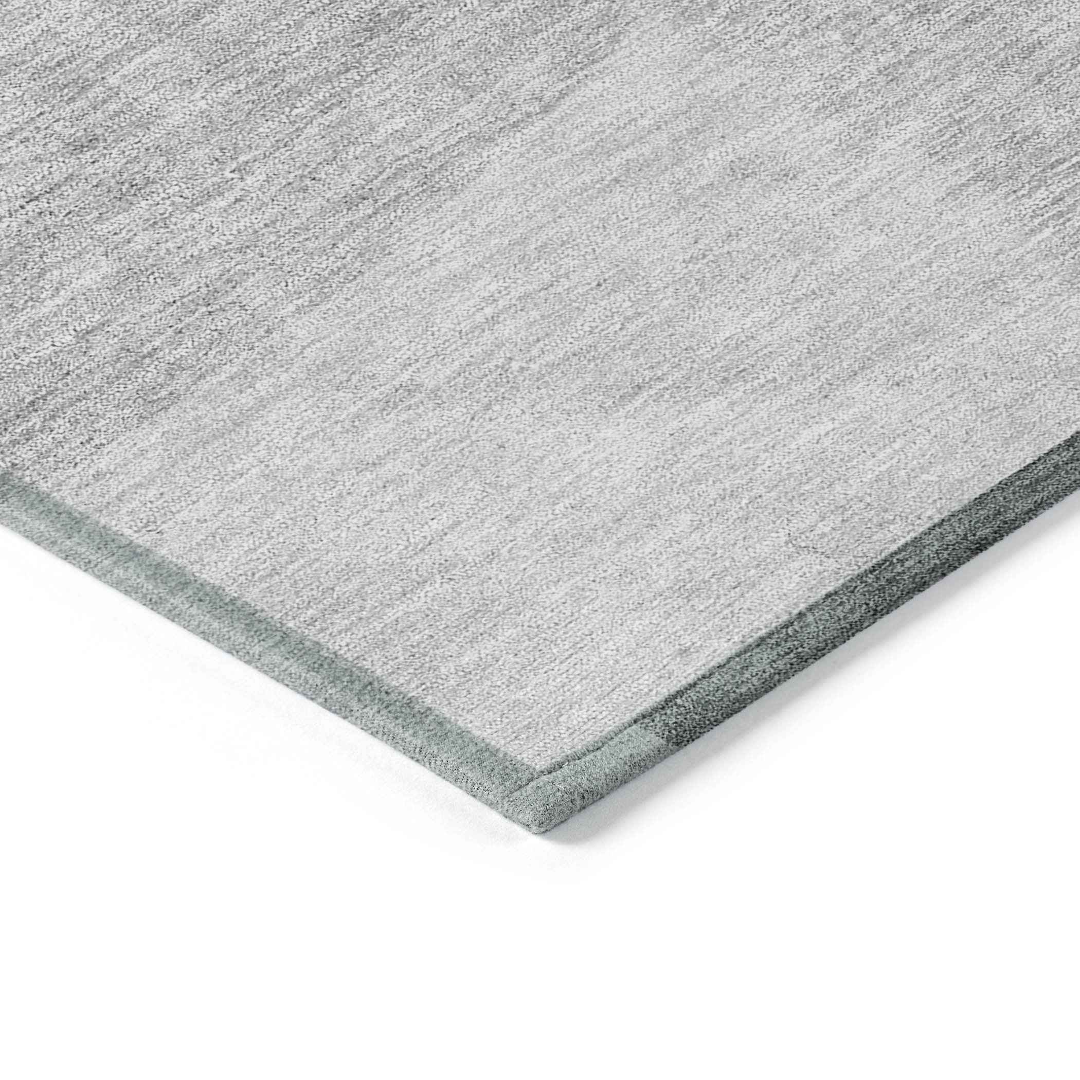 9' X 12' Gray Silver And Ivory Geometric Washable Indoor Outdoor Area Rug