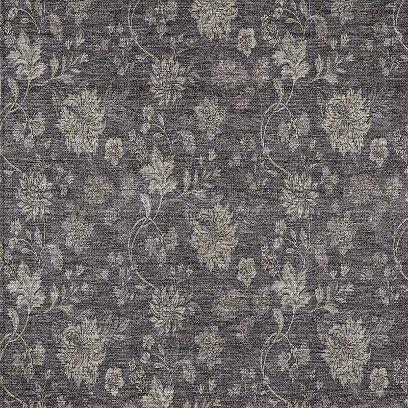 10' X 14' Taupe And Beige Floral Washable Indoor Outdoor Area Rug