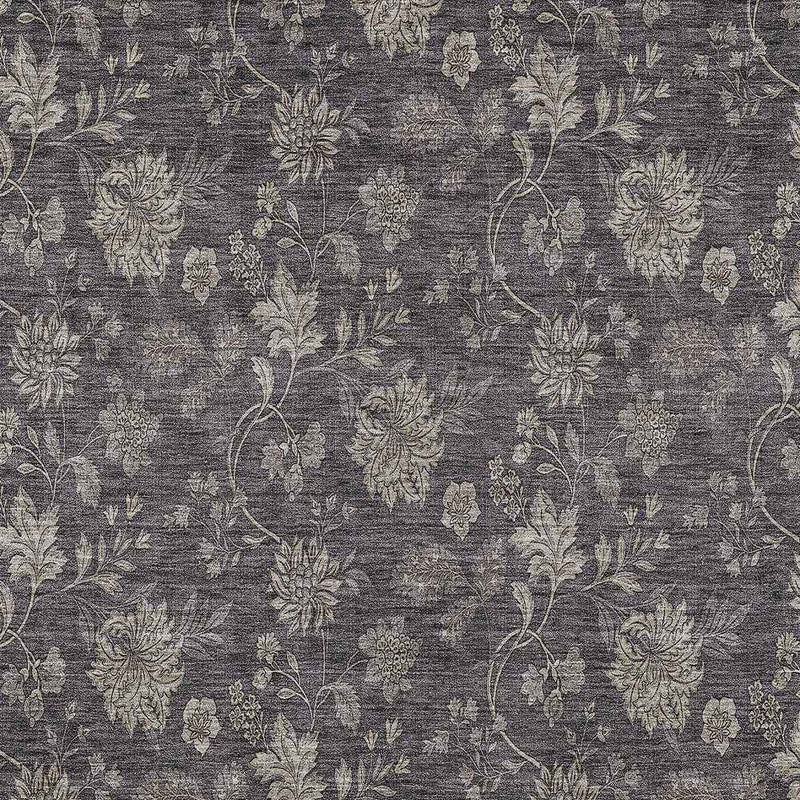3' X 5' Taupe And Beige Floral Washable Indoor Outdoor Area Rug