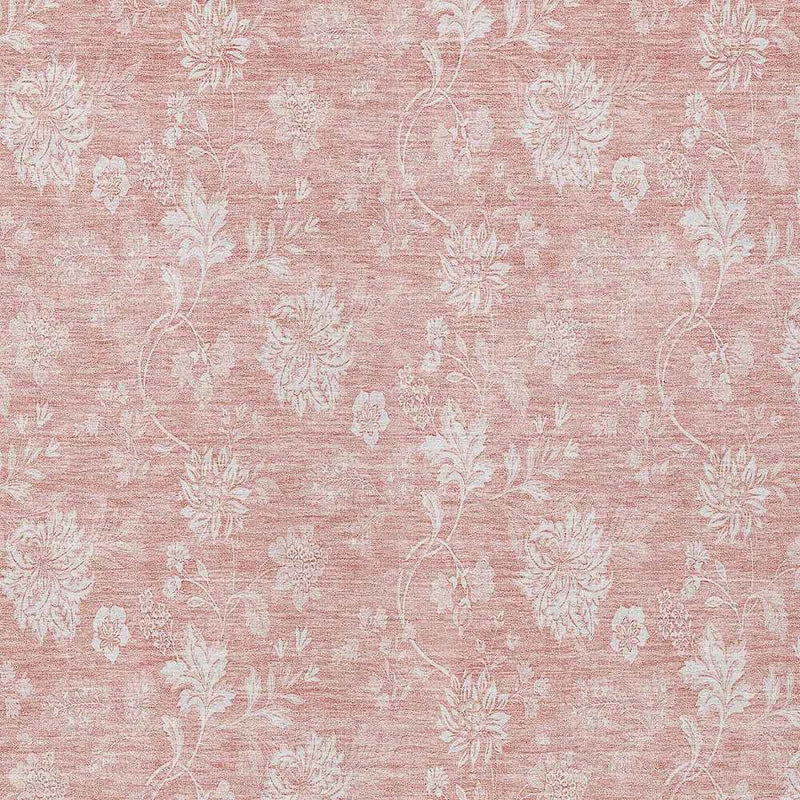 8' X 10' Pink Ivory And Blush Floral Washable Indoor Outdoor Area Rug